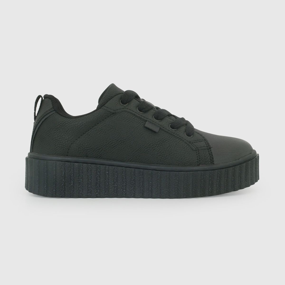 COLLOKY - Zapatilla Escolar Negra con Cordones y Piezas Reflectantes