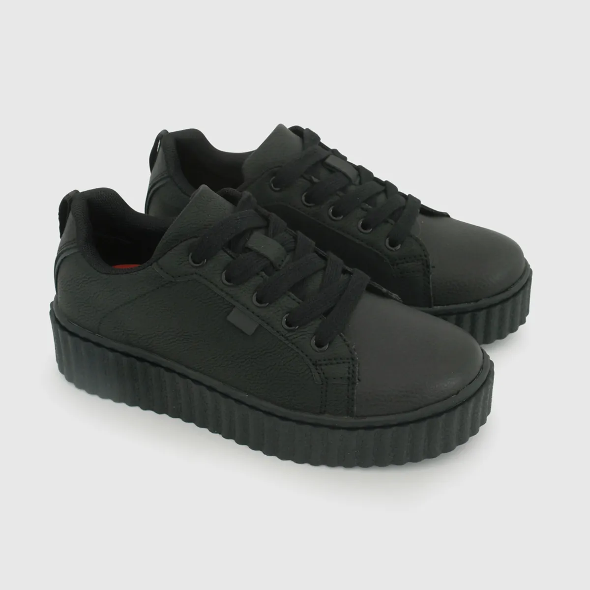 COLLOKY - Zapatilla Escolar Negra con Cordones y Piezas Reflectantes