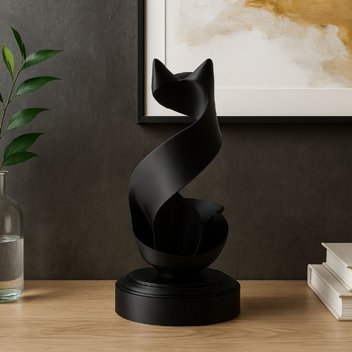 GENERICO - Figura Decoración- Escultura Gato de Cinta