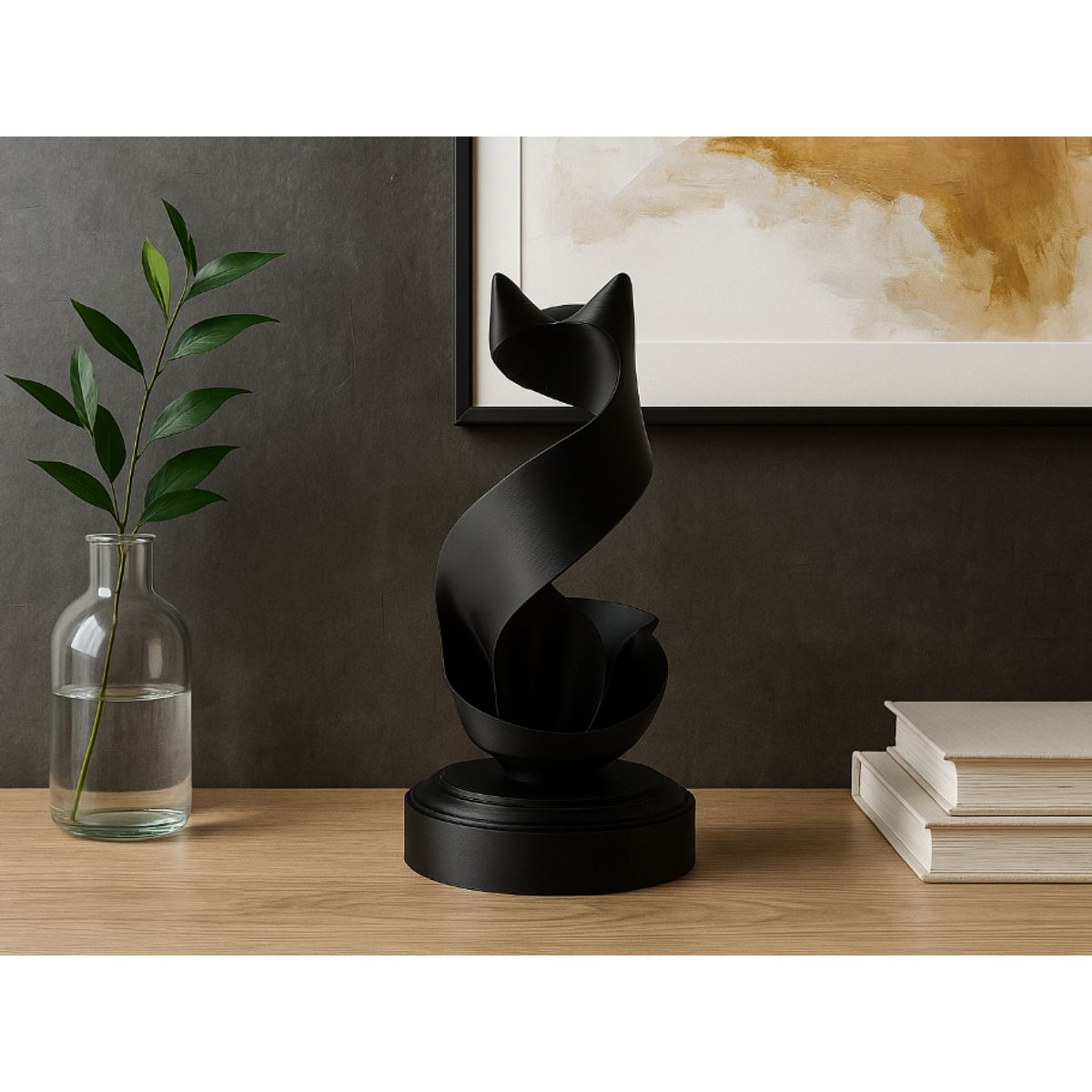 GENERICO - Figura Decoración- Escultura Gato de Cinta