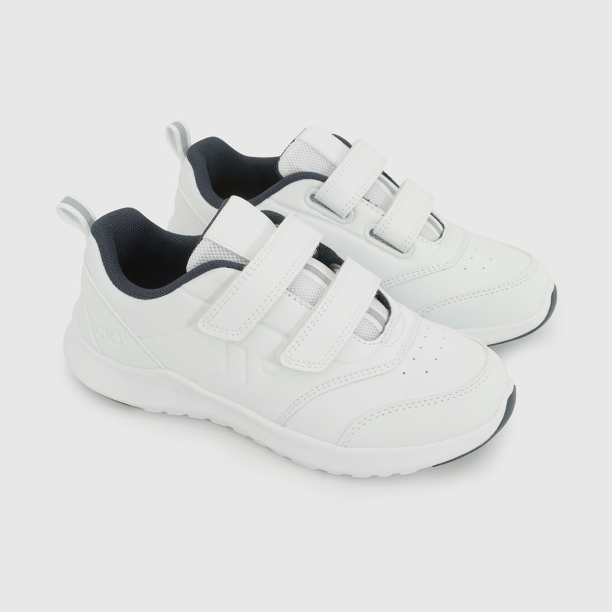 COLLOKY - Zapatilla Escolar Deportiva Blanca con Velcros y Suela Phylon