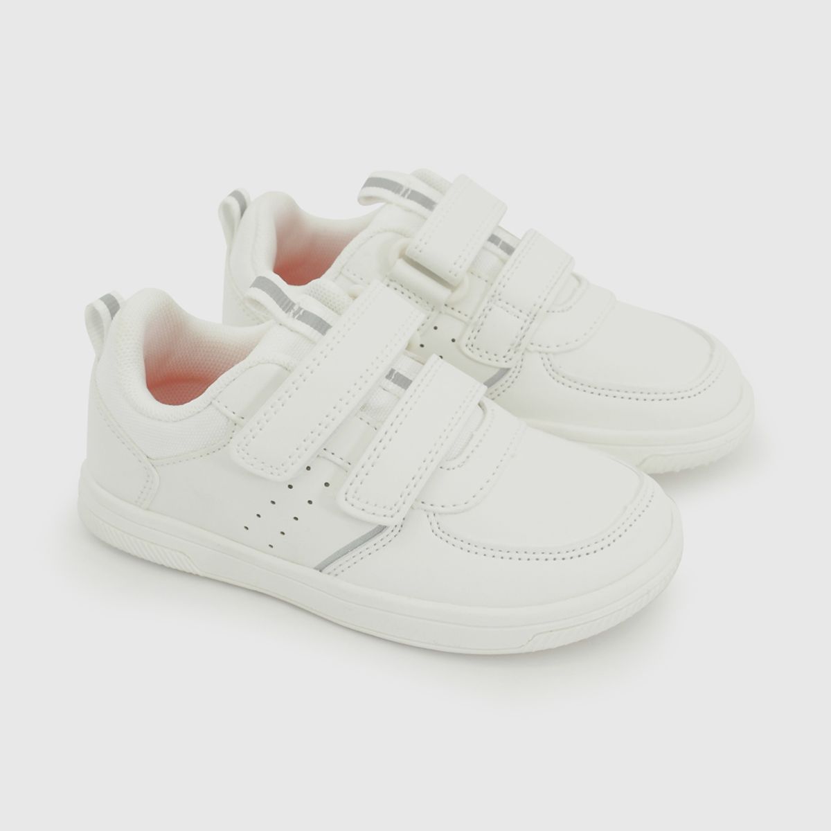 COLLOKY - Zapatilla Escolar Blanca con Velcros y Plantilla de Memory Foam
