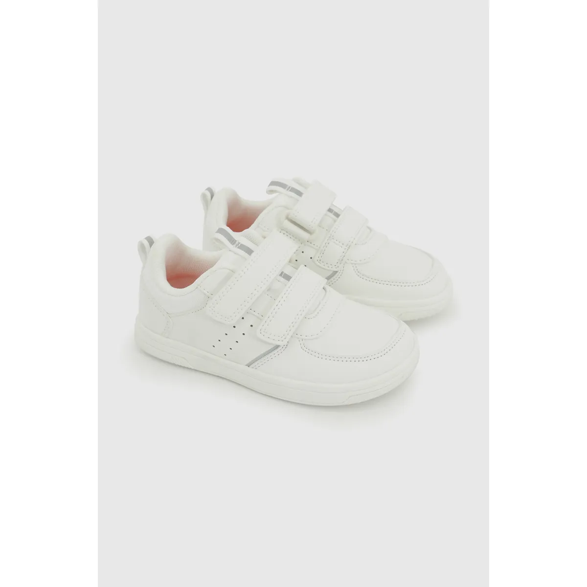 COLLOKY - Zapatilla Escolar Blanca con Velcros y Plantilla de Memory Foam