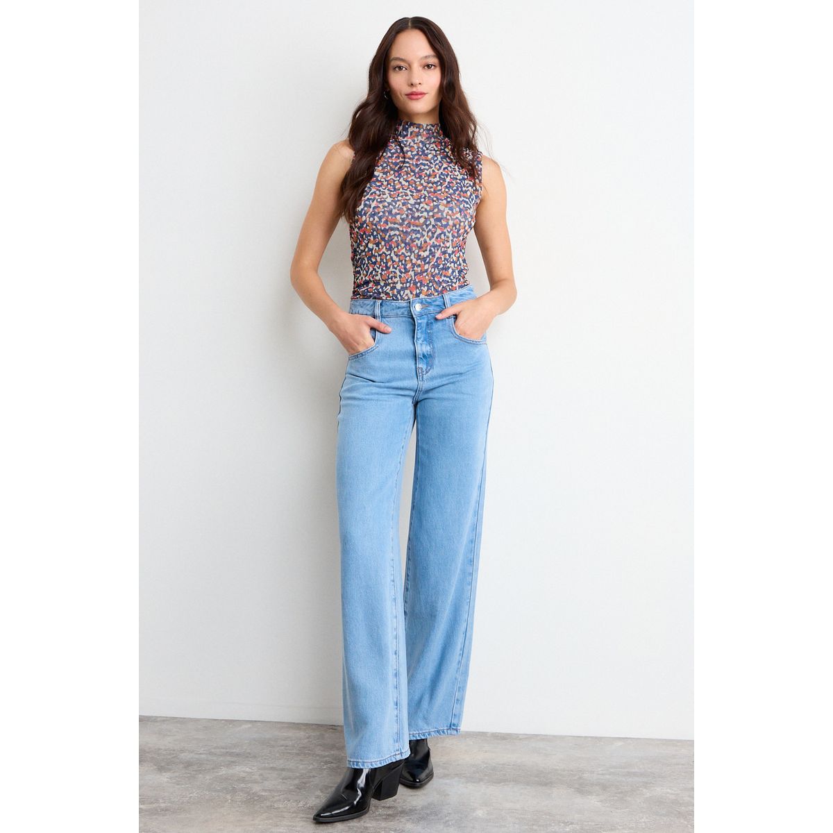 IO - Jeans Liso Mujer Celeste Io