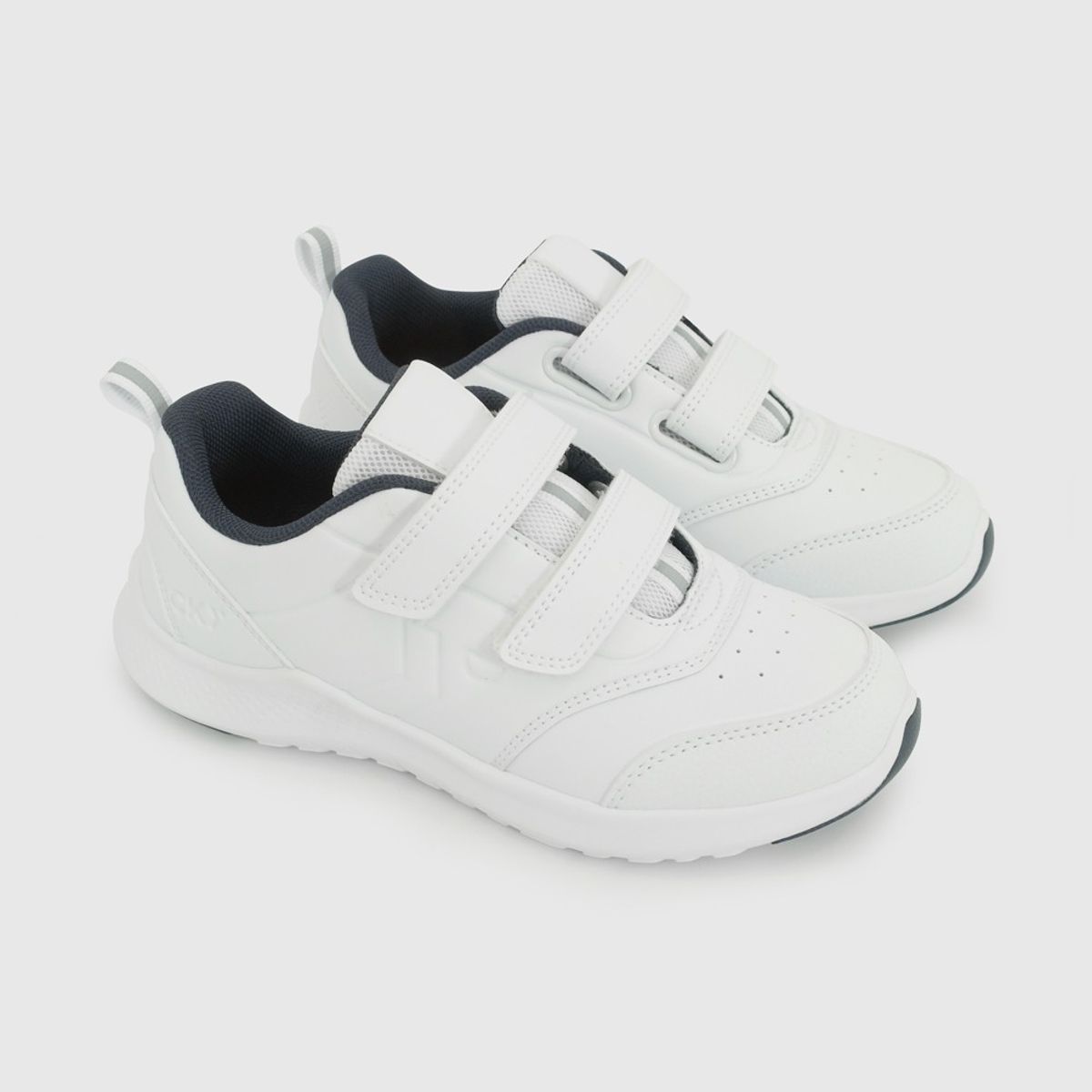COLLOKY - Zapatilla Escolar Deportiva Blanca con Velcros y Suela Phylon
