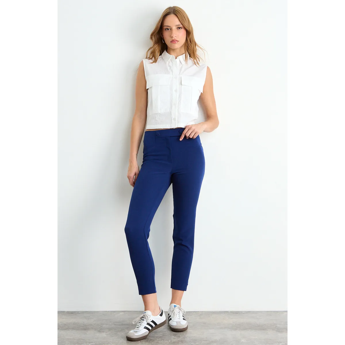 IO - Pantalon Liso Mujer Azul Io