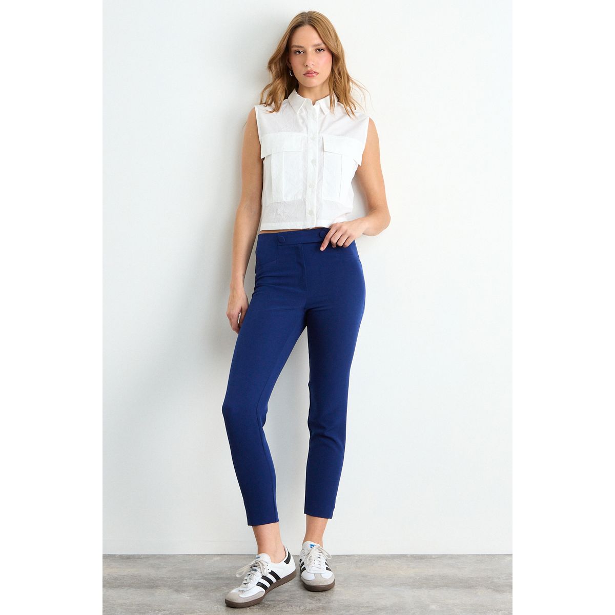 IO - Pantalon Liso Mujer Azul Io