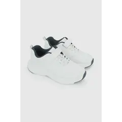 COLLOKY - Zapatilla Escolar Deportiva Blanca con Velcro Elástico