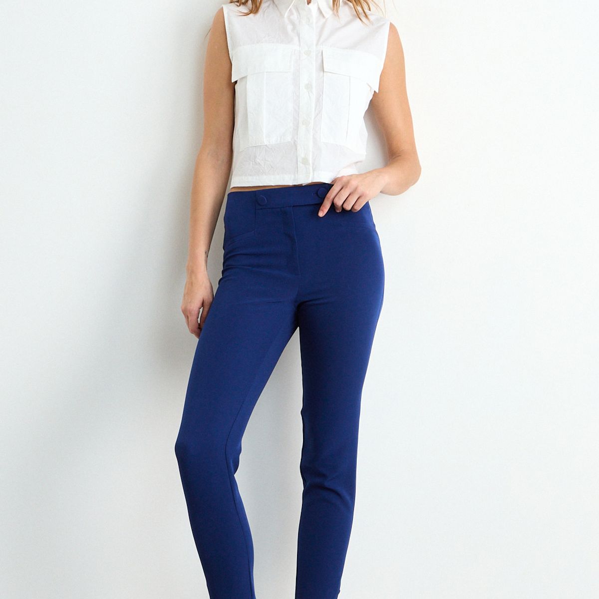IO - Pantalon Liso Mujer Azul Io