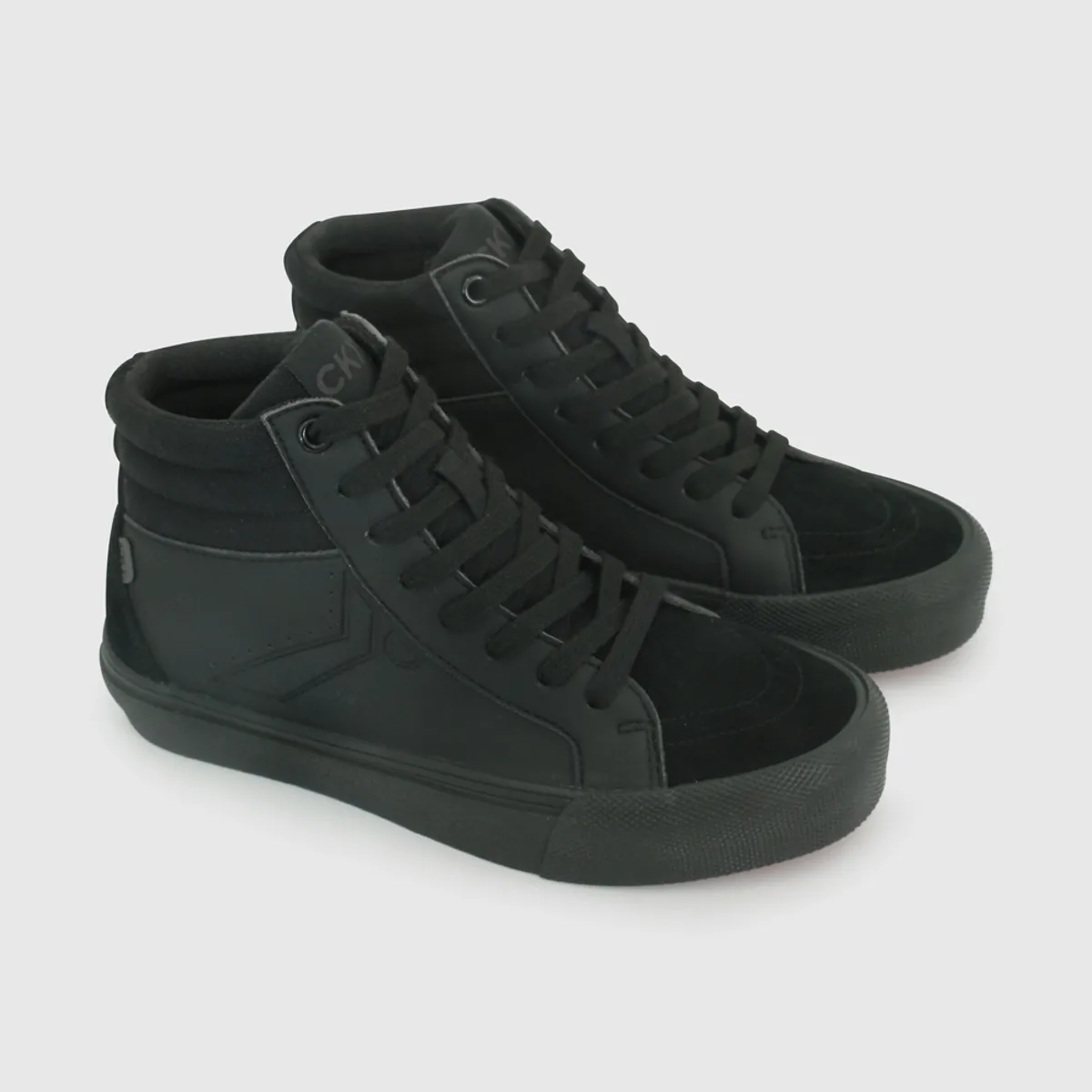 COLLOKY - Zapatilla Escolar Negra de niño con Cordones y Plantilla de Memory Foam