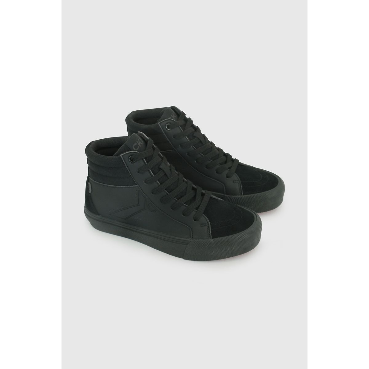 COLLOKY - Zapatilla Escolar Negra de niño con Cordones y Plantilla de Memory Foam