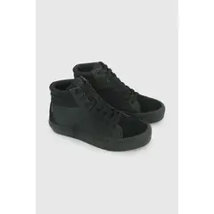COLLOKY - Zapatilla Escolar Negra de niño con Cordones y Plantilla de Memory Foam