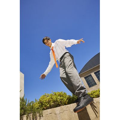 Imagen 2 del producto Zapatilla Escolar Negra de niño con Cordones y Plantilla de Memory Foam