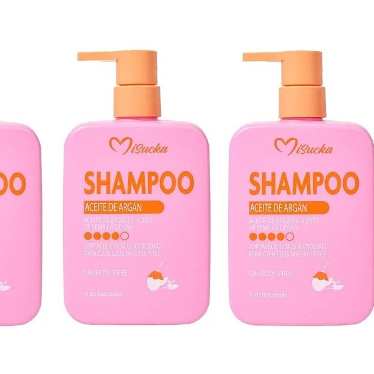 GENERICO - Pack 3 Shampoo Misucka Aceite De Argan Vegano Fortalecedor 1050ml