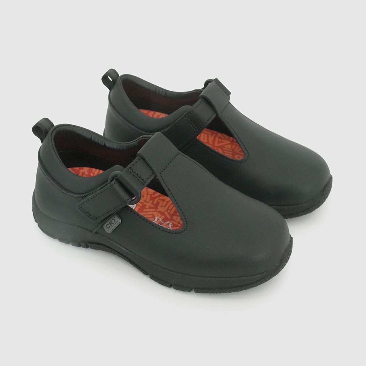 COLLOKY - Zapato Escolar Negro con Velcro y Suela Antideslizante