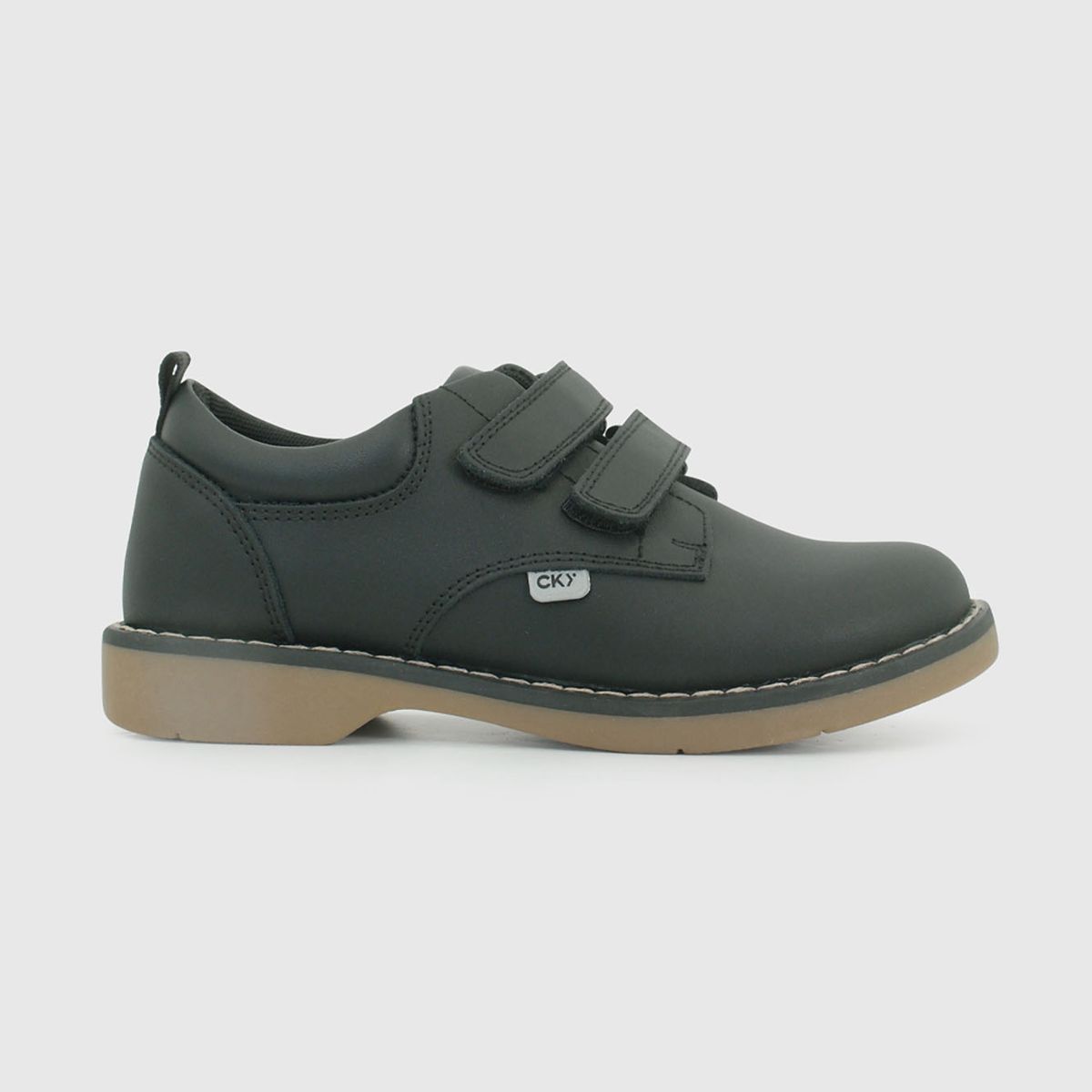 COLLOKY - Zapato Escolar Negro con Velcros y Piezas Reflectantes