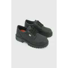 COLLOKY - Zapato Escolar Negro con Cordones y Piezas Reflectantes