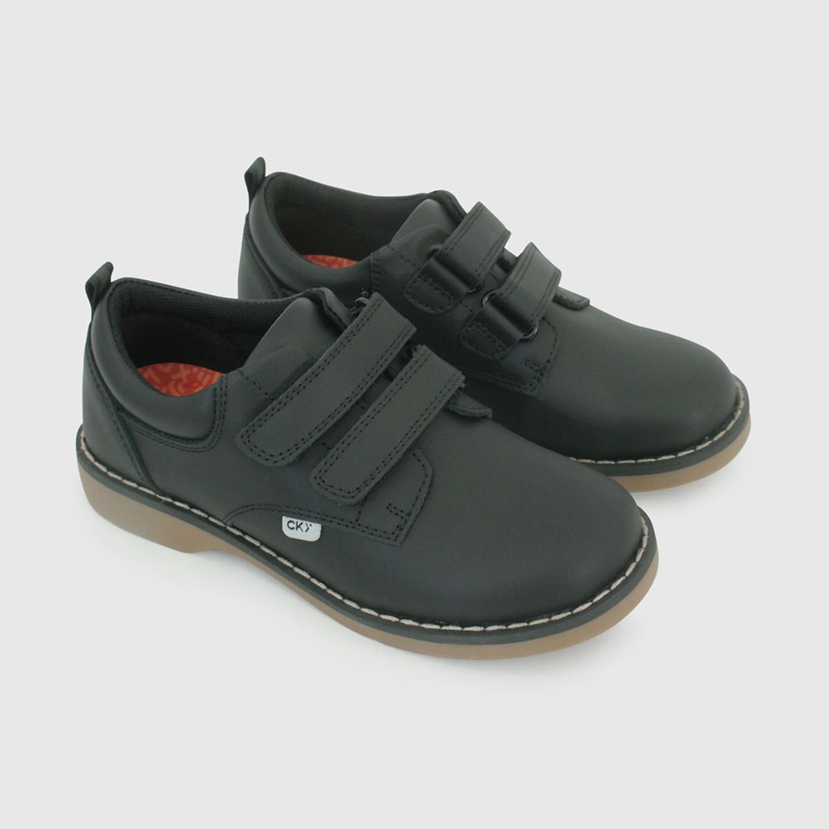 COLLOKY - Zapato Escolar Negro con Velcros y Piezas Reflectantes