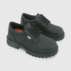COLLOKY - Zapato Escolar Negro con Cordones y Piezas Reflectantes