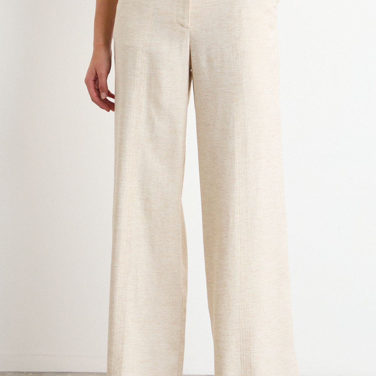 IO - Pantalon Liso Mujer Beige Io