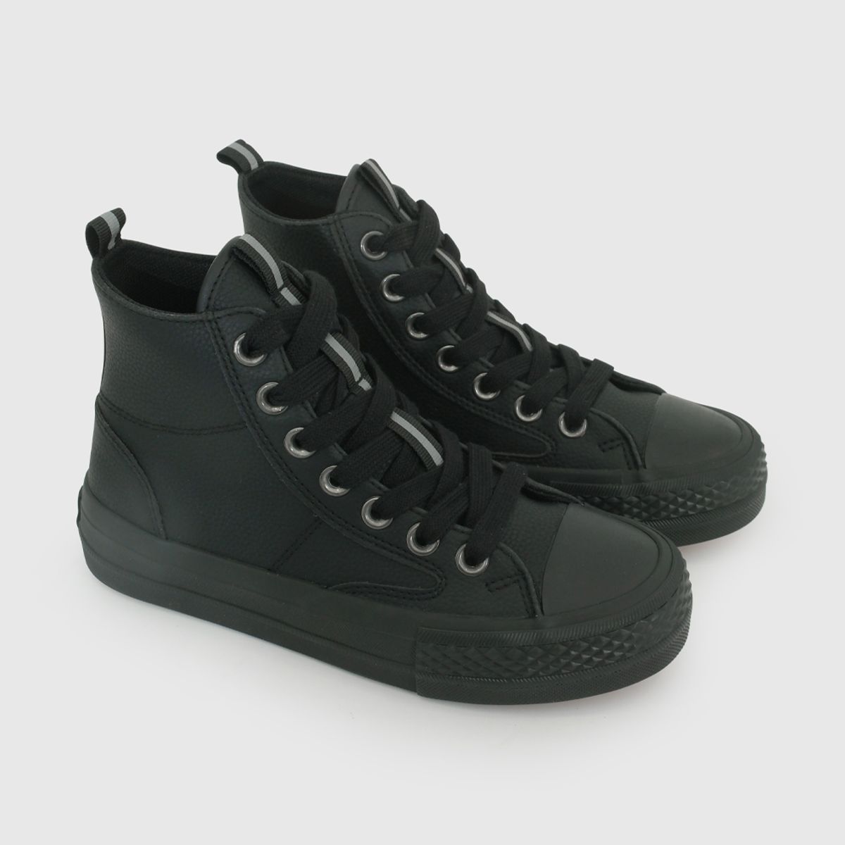 COLLOKY - Zapatilla Escolar Negra con Cordones y Plataforma