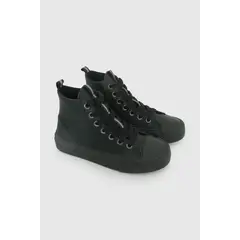 COLLOKY - Zapatilla Escolar Negra con Cordones y Plataforma