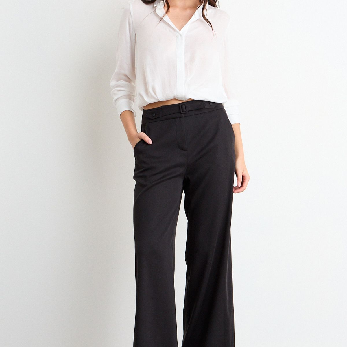 IO - Pantalon Liso Mujer Negro Io