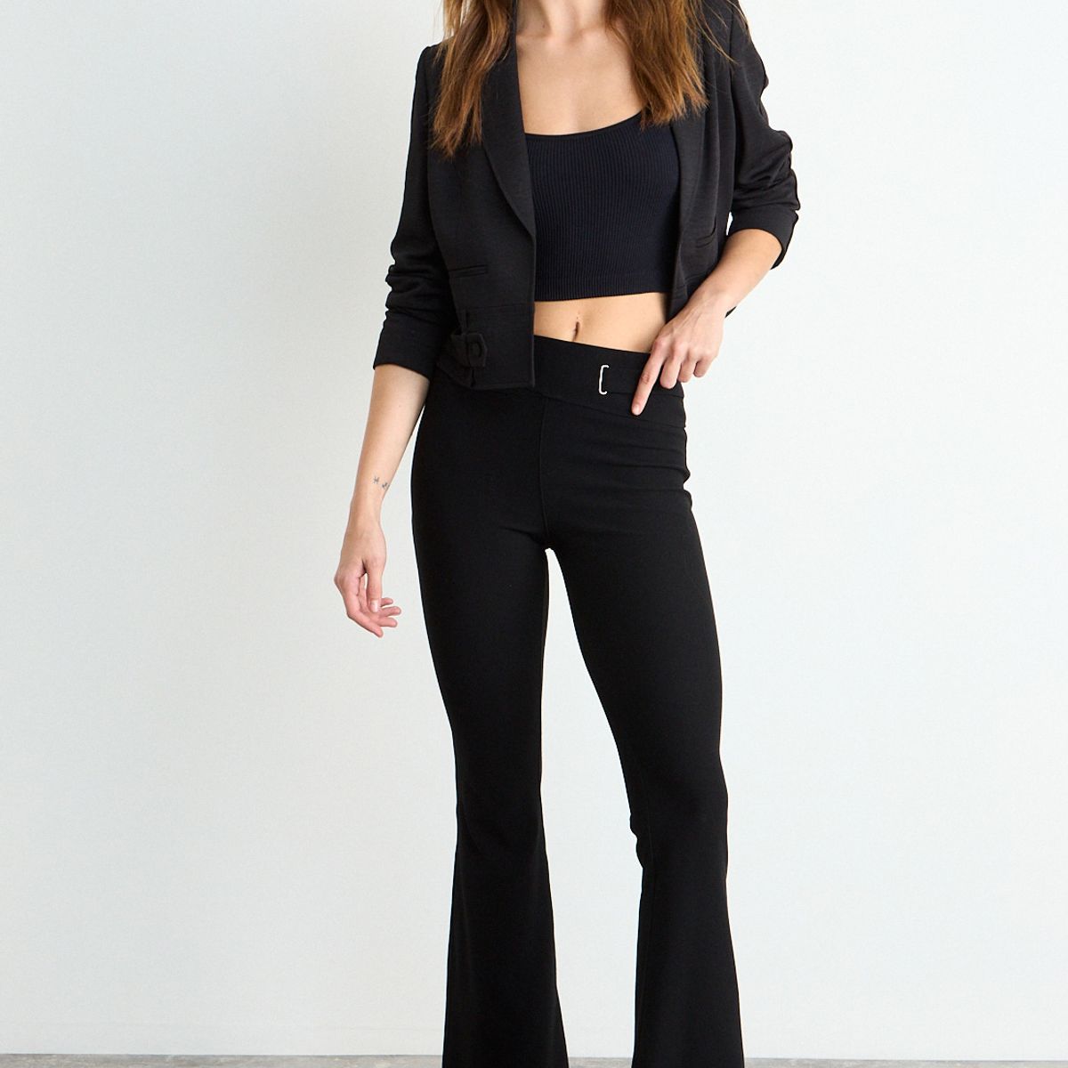 IO - Calza Lisa Mujer Negro Io