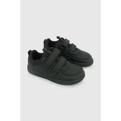 COLLOKY - Zapatilla Escolar Negra con Velcros y Plantilla de Memory Foam