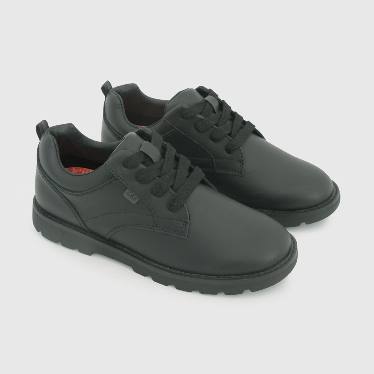 COLLOKY - Zapato Escolar Negro con Cordones Reflectantes y Suela Antideslizante