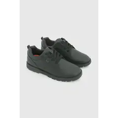 COLLOKY - Zapato Escolar Negro con Cordones Reflectantes y Suela Antideslizante