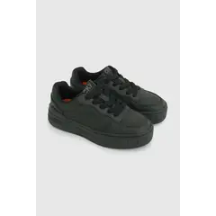 COLLOKY - Zapatilla Escolar Negra con Cordones y Plataforma