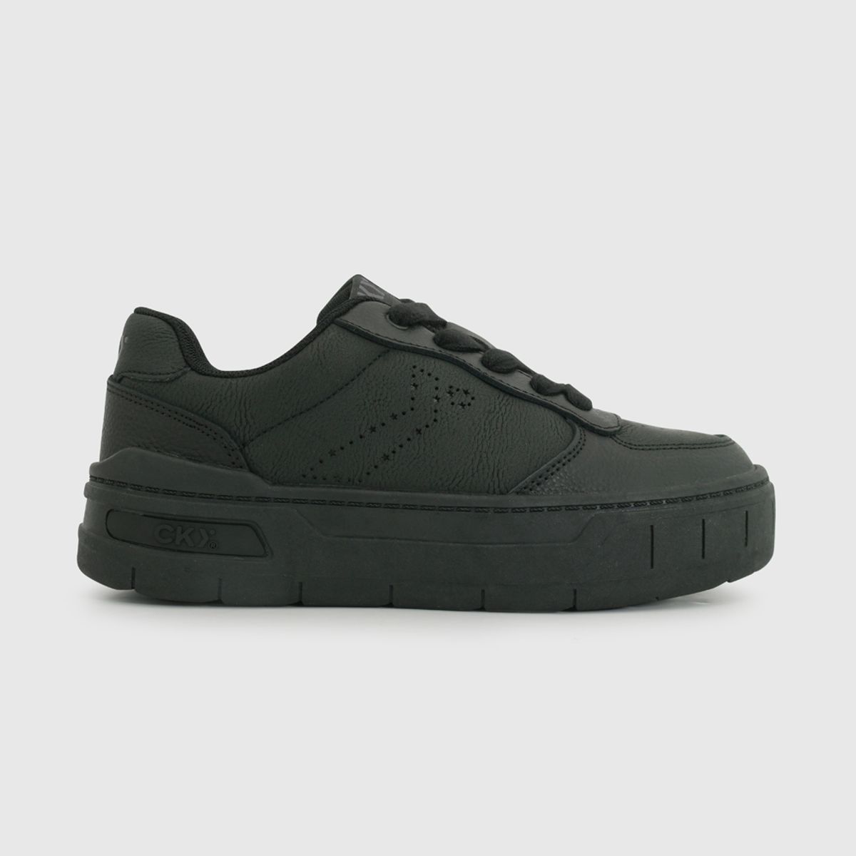 COLLOKY - Zapatilla Escolar Negra con Cordones y Plataforma