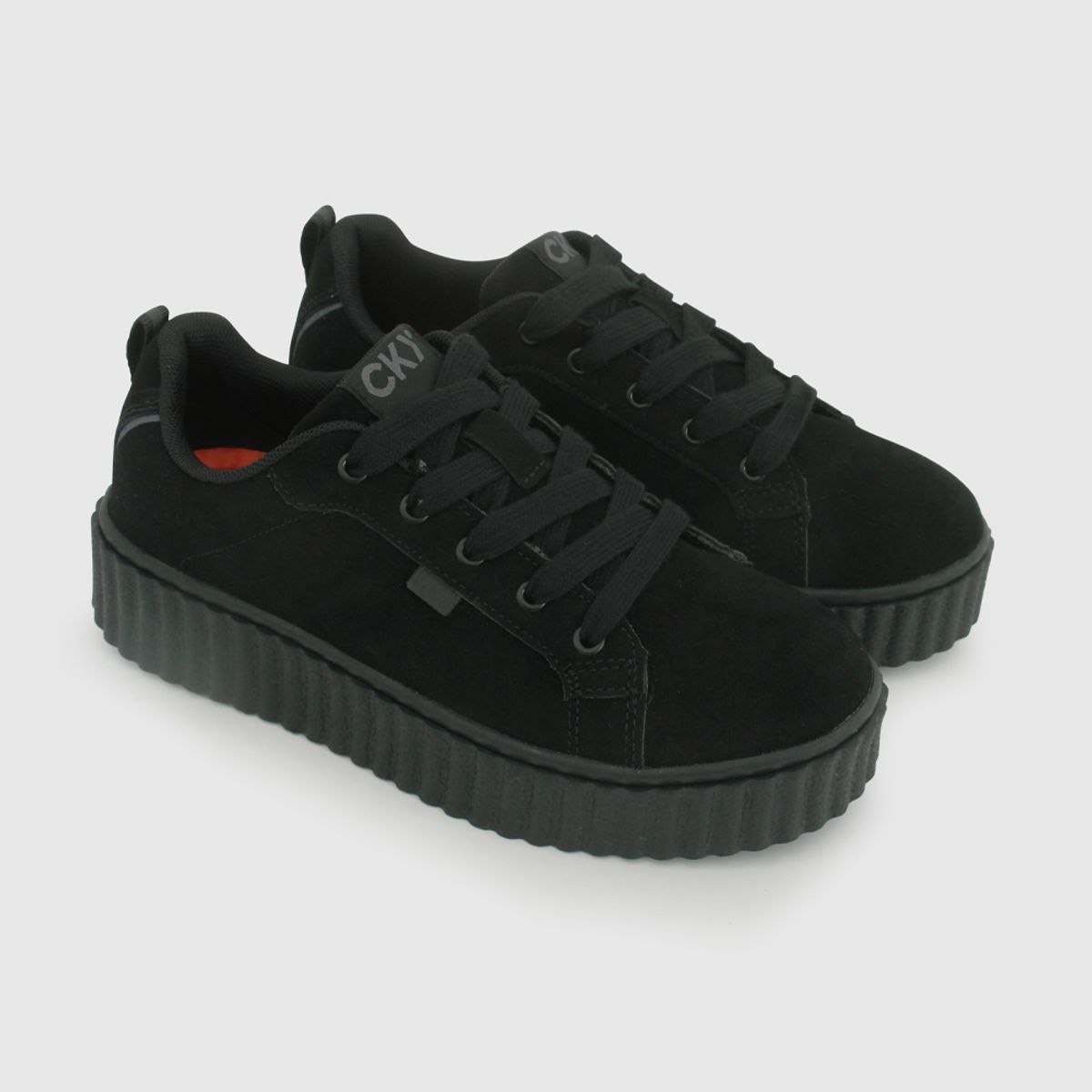 COLLOKY - Zapatilla Escolar Negra con Cordones y Suela Antideslizante