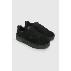 COLLOKY - Zapatilla Escolar Negra con Cordones y Suela Antideslizante