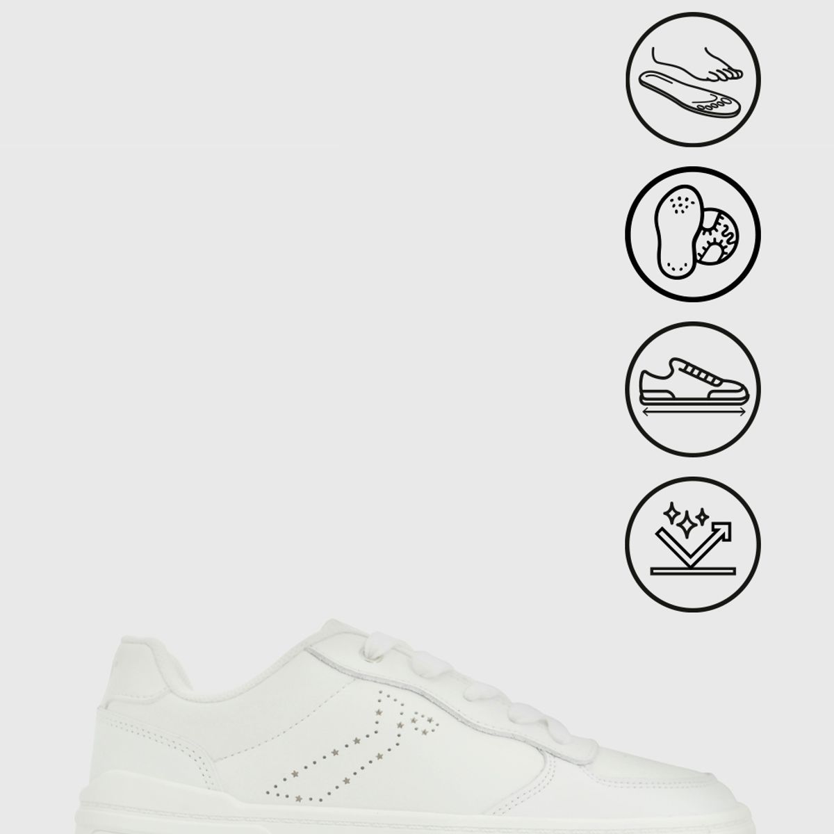 COLLOKY - Zapatilla Escolar Blanca con Cordones y Plataforma