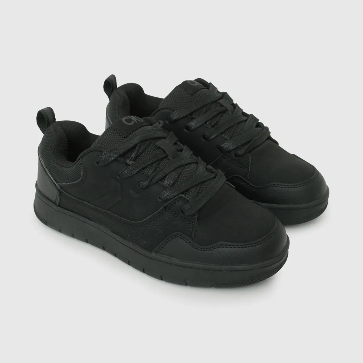 COLLOKY - Zapatilla Escolar Negra de niño con Cordones y Suela Antideslizante