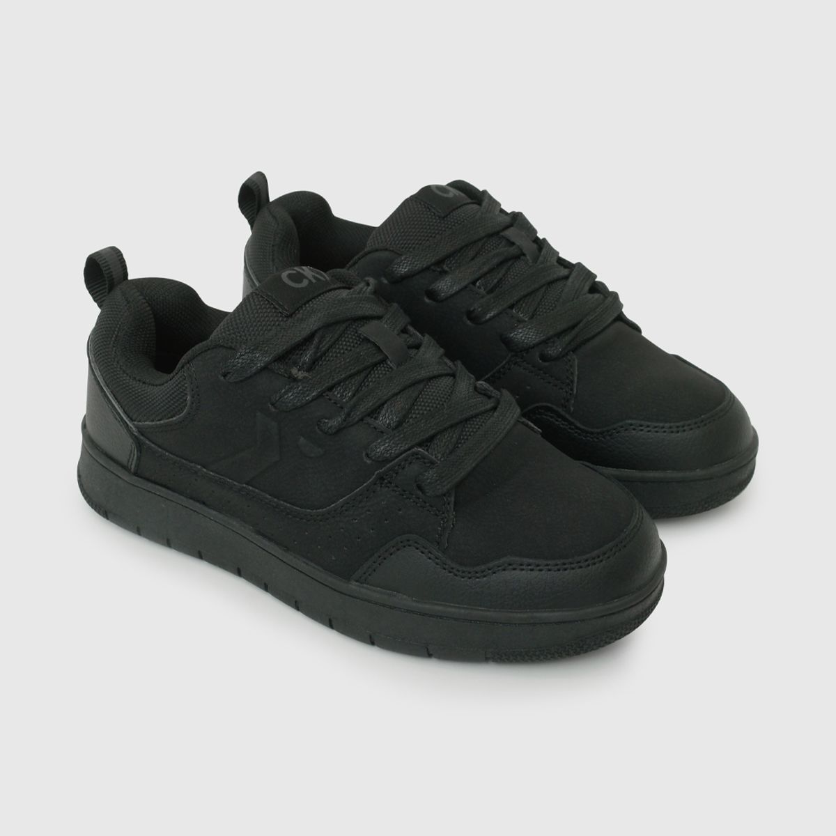 COLLOKY - Zapatilla Escolar Negra de niño con Cordones y Suela Antideslizante