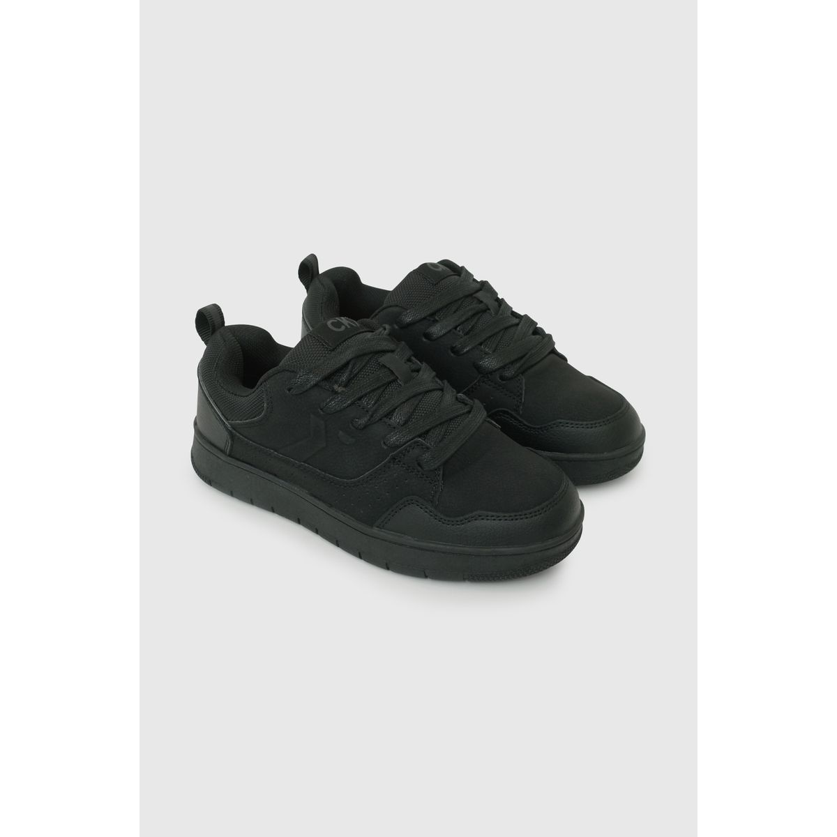 COLLOKY - Zapatilla Escolar Negra de niño con Cordones y Suela Antideslizante
