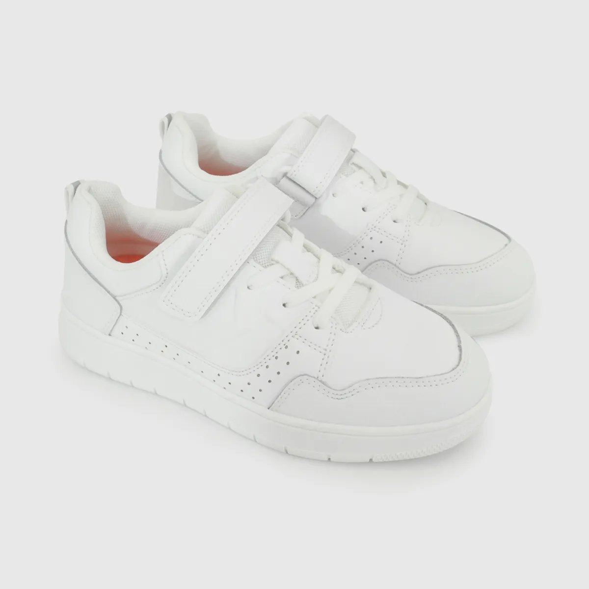 COLLOKY - Zapatilla Escolar Blanca con Velcro Elástico y Memory Foam