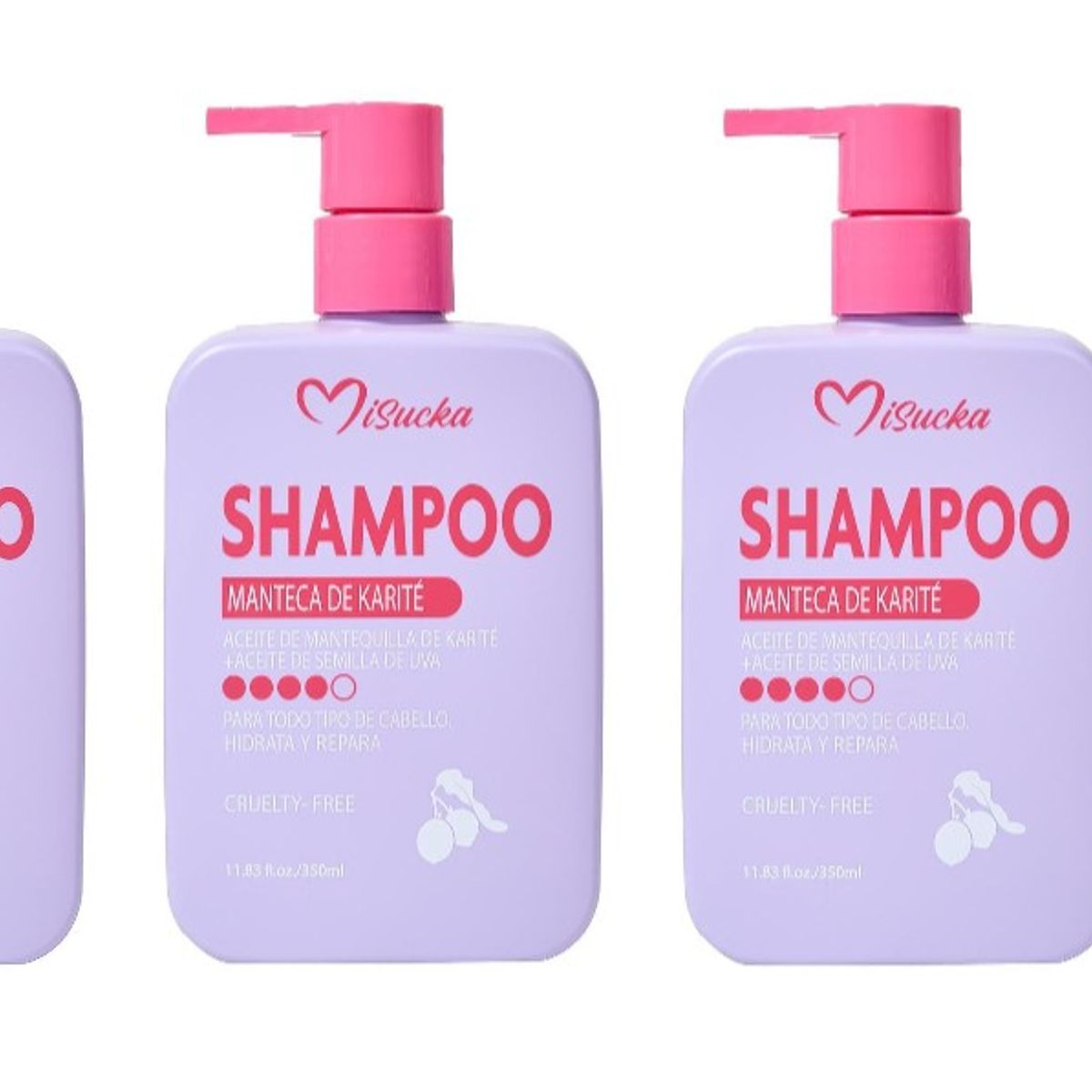 GENERICO - Pack 3 Shampoo Misucka Manteca de Karite Vegano Hidratante 1050ml