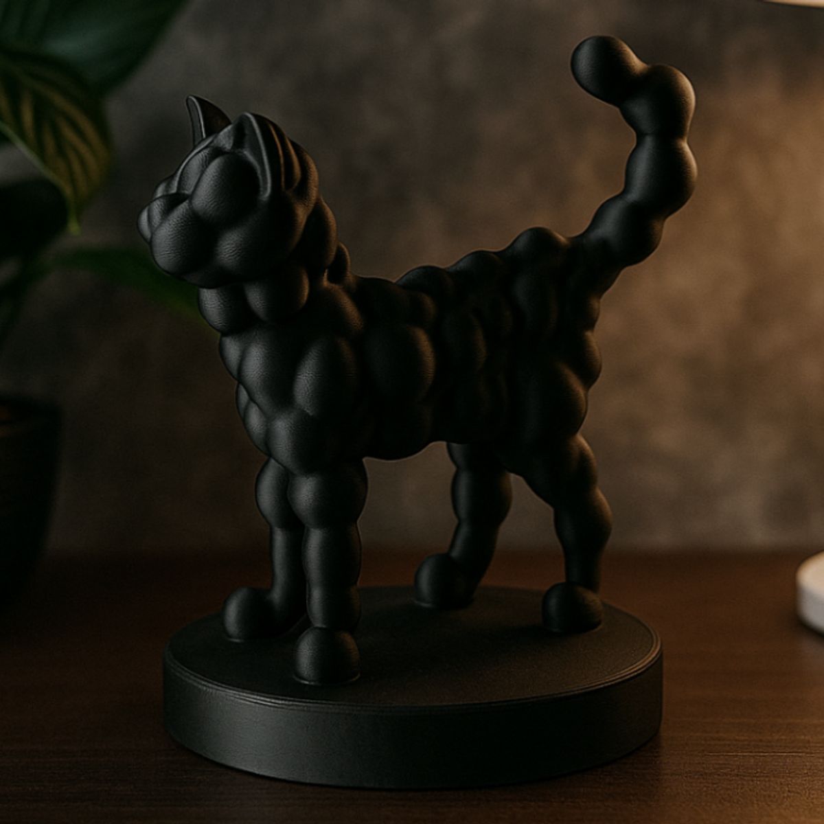 GENERICO - Figura Decoración- Escultura Gato Esponjoso