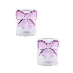 GENERICO - Pack de 2 Vasos de Cristal con Lazo