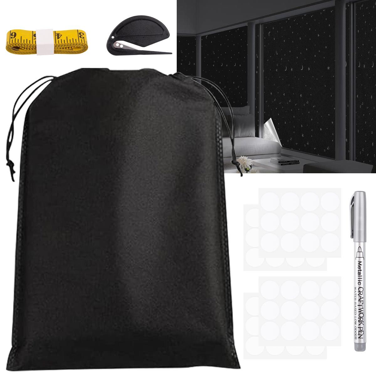 AIZO - Cortinas Blackout 420d Revestidas De Negro 145X200cm