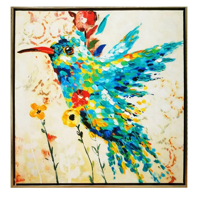 GENERICO - Cuadro Decorativo Picaflor/Colibrí Enmarcado