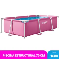 INTEX - Piscina Estructural Rectangular 220 x 150 x 60 cm, 1.662L Rosada