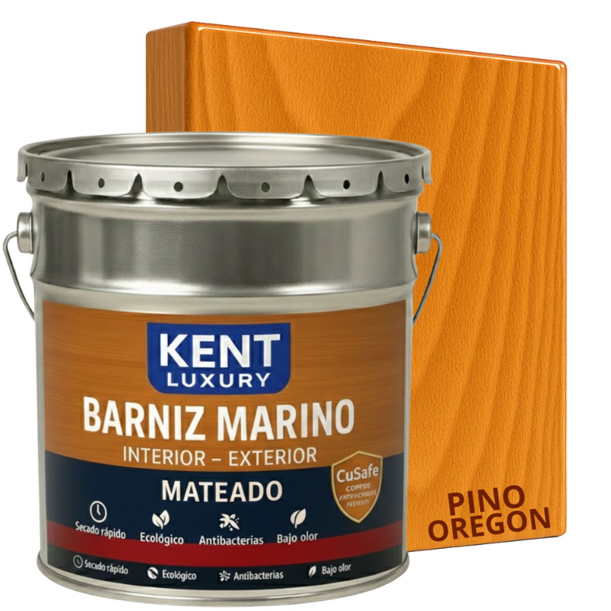 KENT - BARNIZ MARINO MATEADO - ANTI TERMITAS - TINETA 4G - PINO OREGÓN