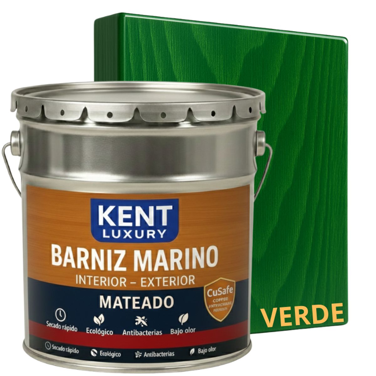 KENT - BARNIZ MARINO MATEADO - ANTI TERMITAS - TINETA 4G - VERDE IMPREGNADO