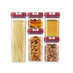 GENERICO - Set 5 Contenedores De Alimento Tapa Hermética Almacenamiento
