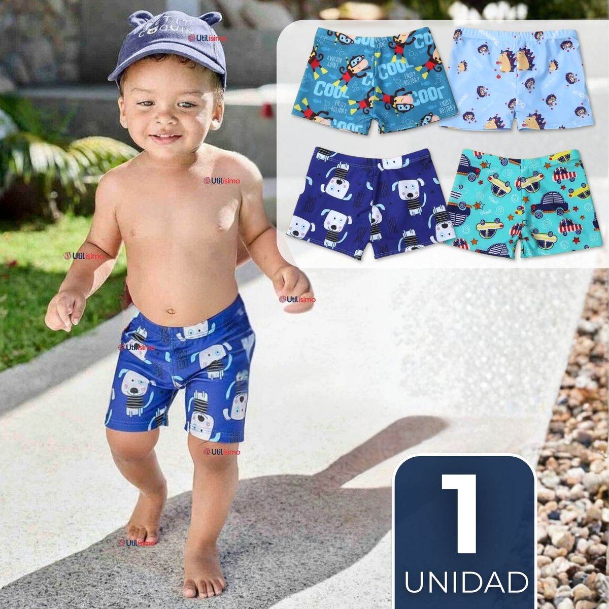 JUMP KIDS - Short De Playa Para Niños Traje De Baño Pantalón Corto Diseños Surtidos